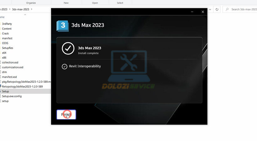 Nhấn Finish để hoàn tất.