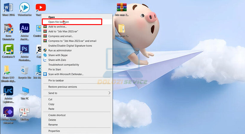 Mở vị trí cài đặt của 3Ds Max 2023.