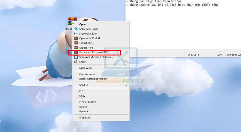 Giải nén file cài đặt 3Ds Max 2023.