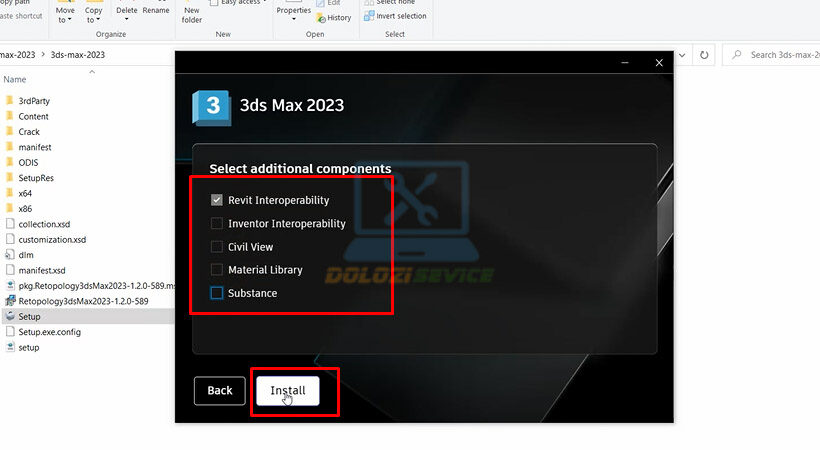 Nhấn Install để bắt đầu cài đặt.