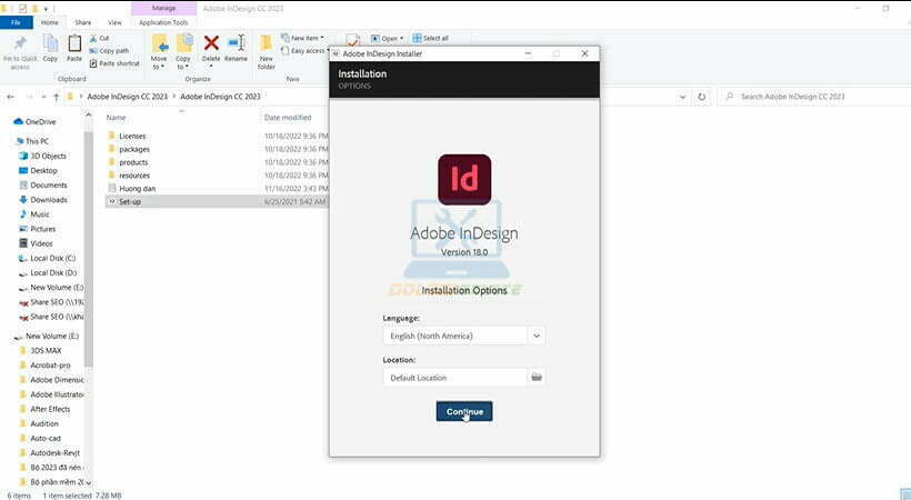 Hướng dẫn cài đặt và tải InDesign 2023 nhanh chóng và dễ dàng 5 Chọn Continue