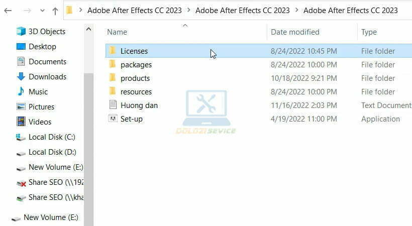 Mở file kích hoạt