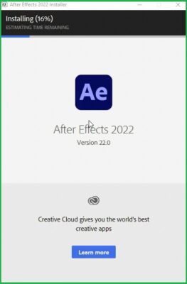 Hướng Dẫn Cài Đặt After Effects 2022 & Tải Phần Mềm Miễn Phí 4 Đợi phần mềm cài đặt
