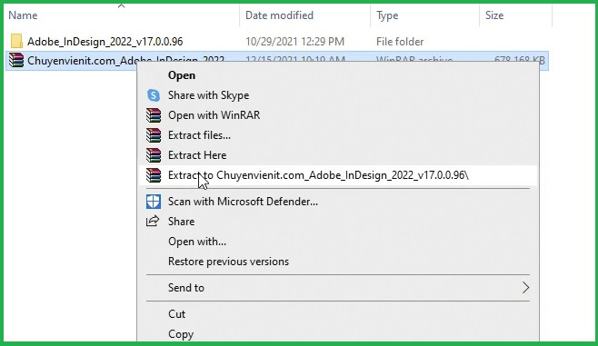 Hướng Dẫn Cài Đặt và Tải InDesign 2022 Ấn Tượng 2 Giải nén phần mềm InDesign CC 2022