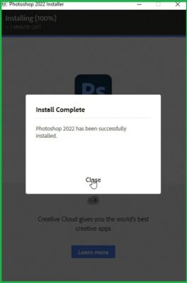 Hướng dẫn cài đặt và tải Photoshop 2022 chính xác và đơn giản 6 Chọn close