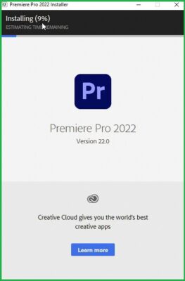Hướng dẫn cài đặt Premiere 2022 và tải phần mềm nhanh chóng 5 Cài đặt phần mềm Premiere Pro 2022