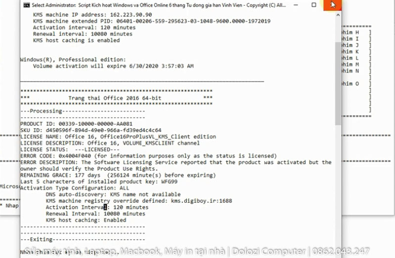 Hoàn thành quá trình Active Win 10