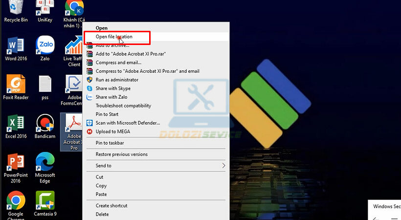 Tiến hành mở vị trí cài đặt file Adobe Acrobat XI.