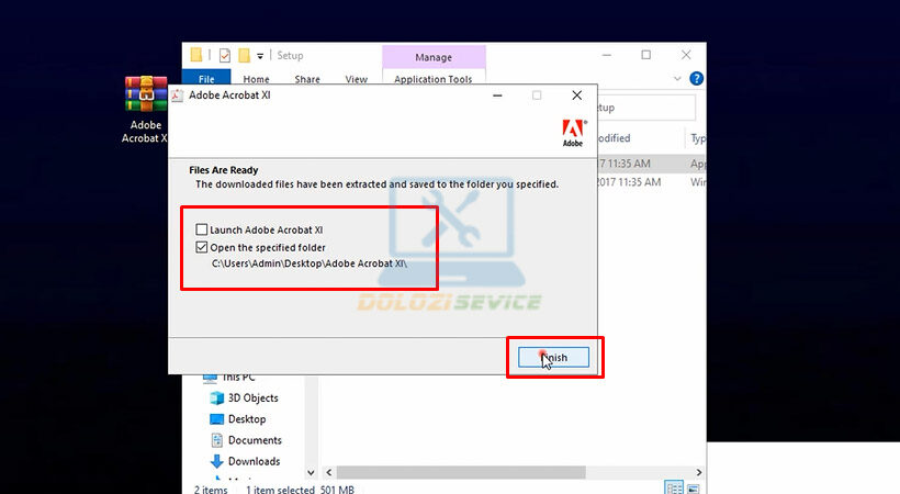 Tích như hình sau đó chọn Finish.