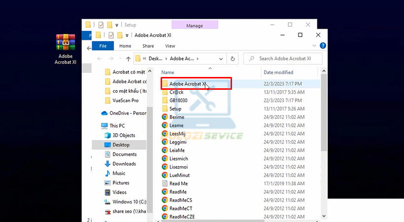 Mở file Adobe Acrobat 11 như hình.