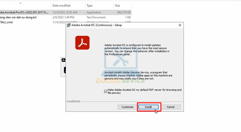 Cài đặt và tải Acrobat 2022: Hướng dẫn chi tiết cho người dùng 5 Chọn Install để cài đặt