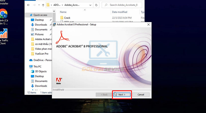 Hướng Dẫn Cài Đặt Acrobat 8 và Tải Phần Mềm Miễn Phí 6 Tiến hành chọn Next tiếp tục cài đặt Acrobat 8.