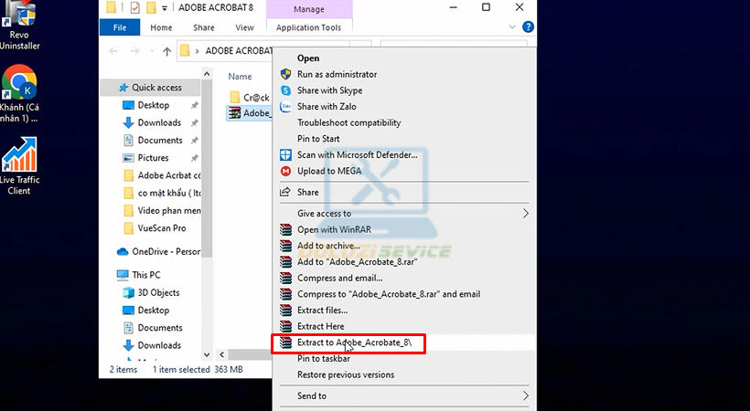 Hướng Dẫn Cài Đặt Acrobat 8 và Tải Phần Mềm Miễn Phí 3 Giải nén file như hình.