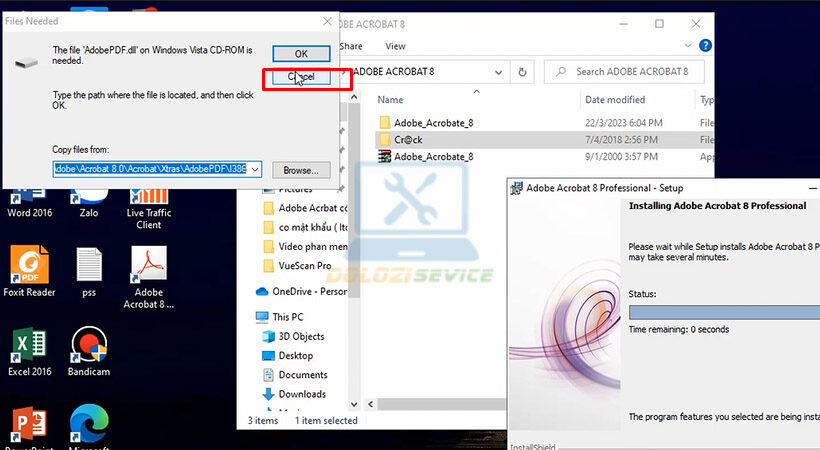 Hướng Dẫn Cài Đặt Acrobat 8 và Tải Phần Mềm Miễn Phí 13 Tiến hành chọn Cancel.