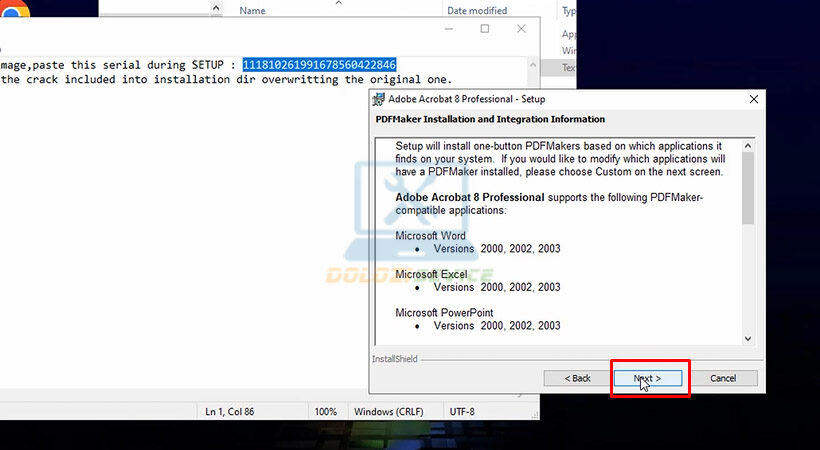 Hướng Dẫn Cài Đặt Acrobat 8 và Tải Phần Mềm Miễn Phí 8 Tiến hành chọn Next.