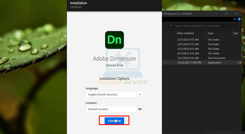 Tiến hành chọn Continue.