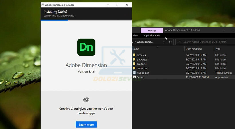 Đợi phần mềm Adobe Dimension 2019 được cài đặt.