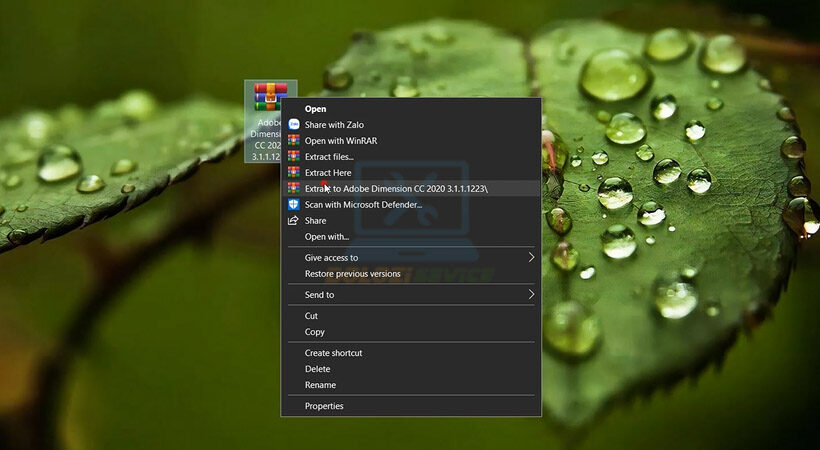 Hướng dẫn cài đặt và tải Dimension 2020 dễ dàng nhất 1 Giải nén file cài đặt Adobe Dimension CC 2020.