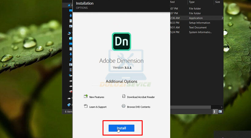 Hướng dẫn cài đặt và tải Dimension 2020 dễ dàng nhất 3 Tiến hành chọn Install Adobe Dimension CC 2020.