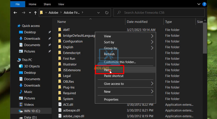 Hướng Dẫn Cài Đặt Fireworks CS6 và Tải Phần Mềm Miễn Phí 11 Dán file kích hoạt vào thư mục