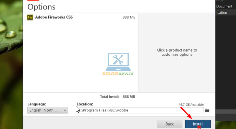 Hướng Dẫn Cài Đặt Fireworks CS6 và Tải Phần Mềm Miễn Phí 7 Nhấn Install