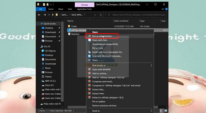 Tiến hành khởi chạy file như hình.