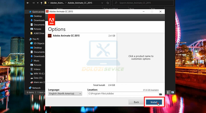 Chọn Install để cài đặt.