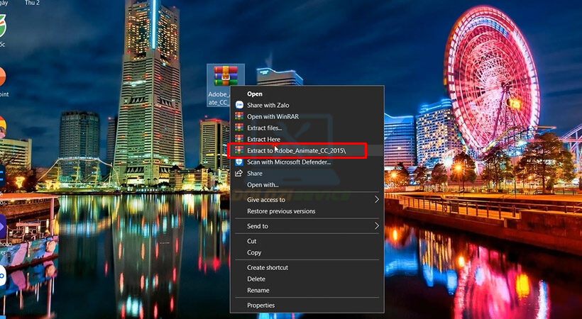 Giải nén file cài đặt phần mềm.