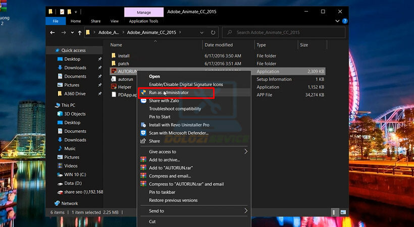Khởi chạy file như hình.