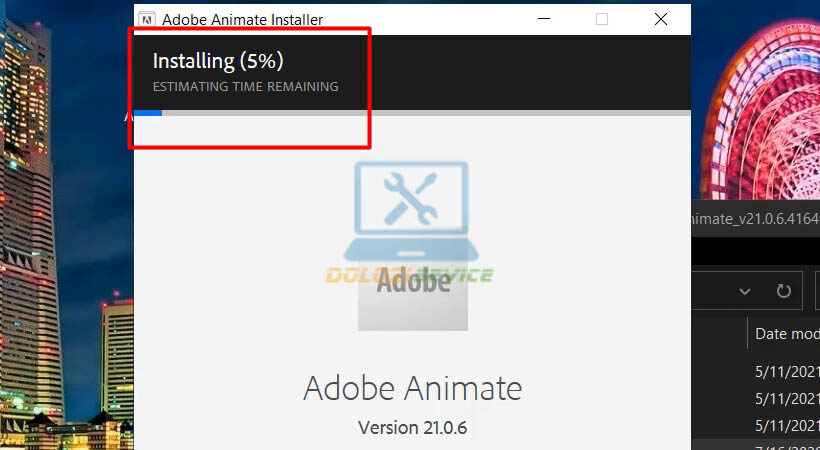 Chờ phần mềm được cài đặt