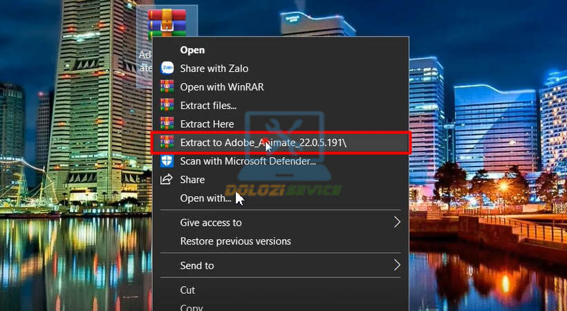 Giải nén phần mềm Adobe Animate 2022