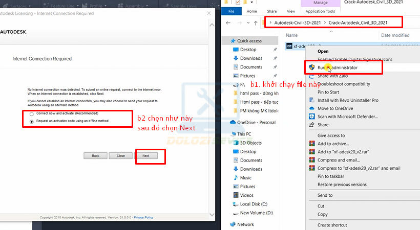 Hướng dẫn kích hoạt Autodesk Civil 3D 2021.