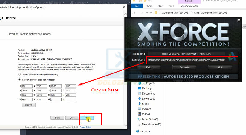Sao chép mã và dán vào ô yêu cầu.