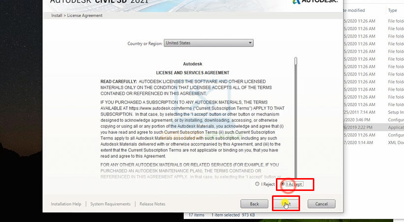 Chọn các tùy chọn theo hướng dẫn.