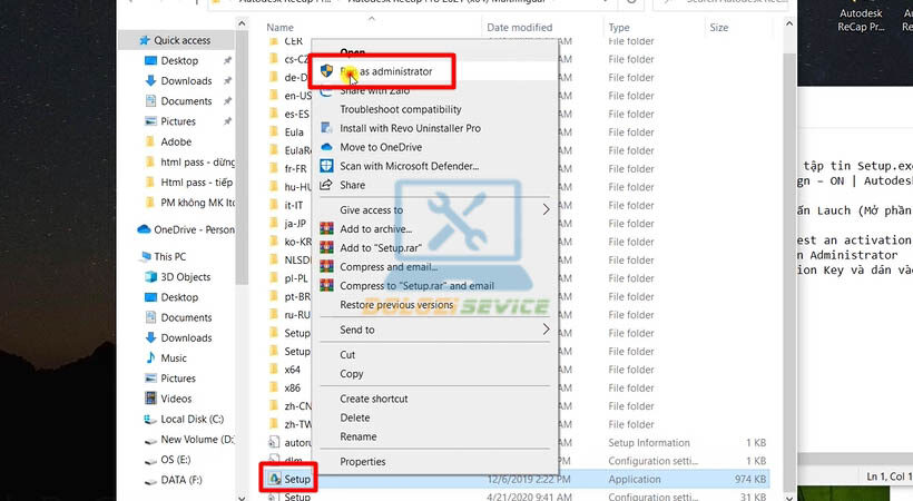Chạy file cài đặt