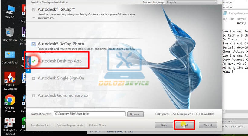 Chọn tùy chọn cài đặt