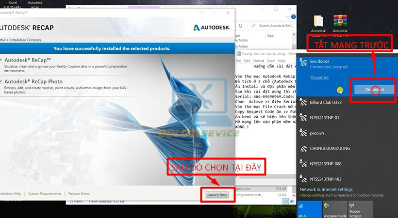 Tắt mạng và hoàn tất cài đặt