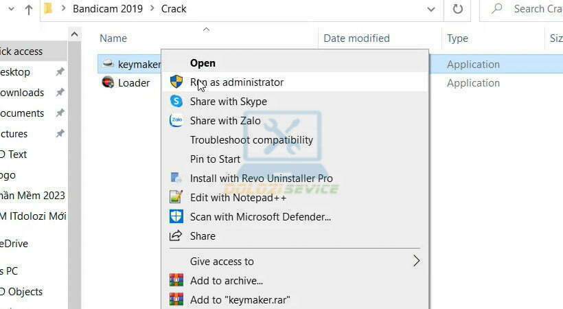 Khởi động ứng dụng Bandicam 2019