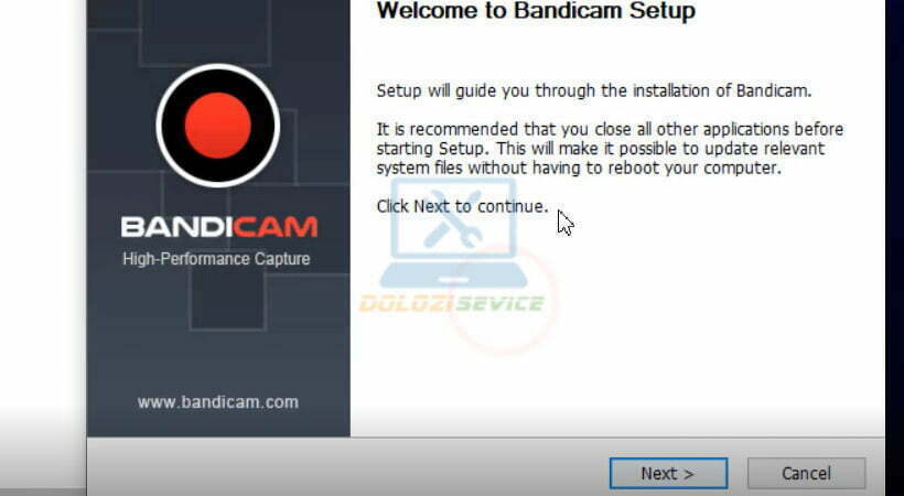 Chọn Next để tiếp tục cài đặt