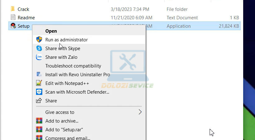 Tiến hành khởi chạy file cài đặt.