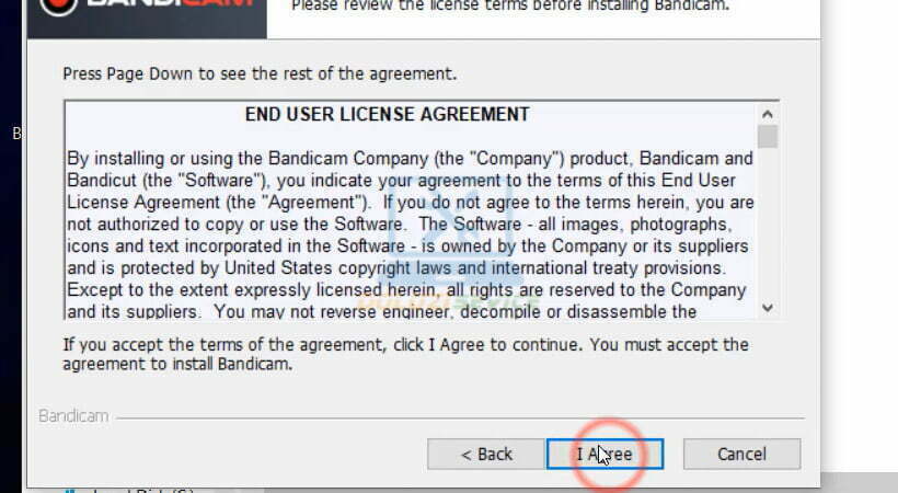 Tiến hành chọn I Agree.