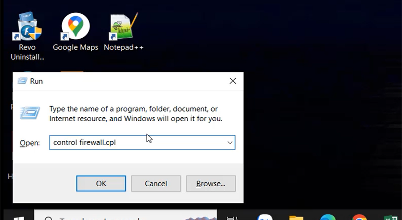 Nhập dòng lệnh và nhấn OK