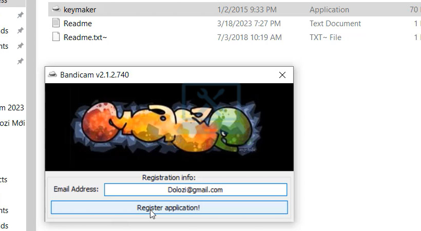 Điền Gmail của bạn và chọn Register