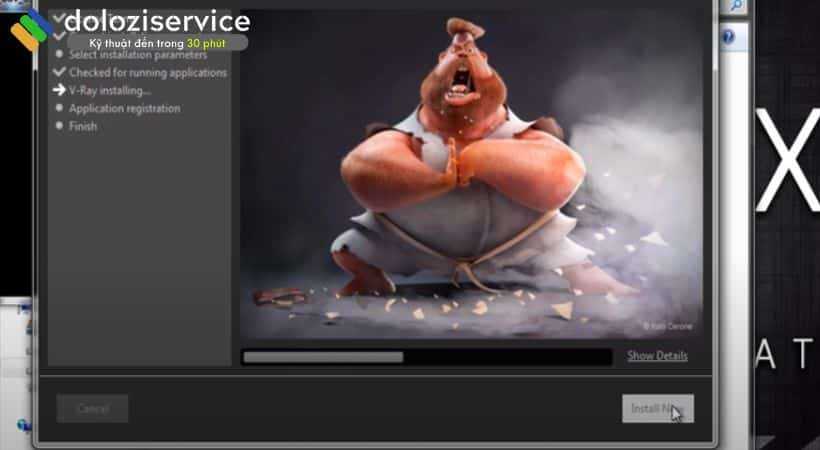 Đợi Vray for Maya 2016 cài đặt