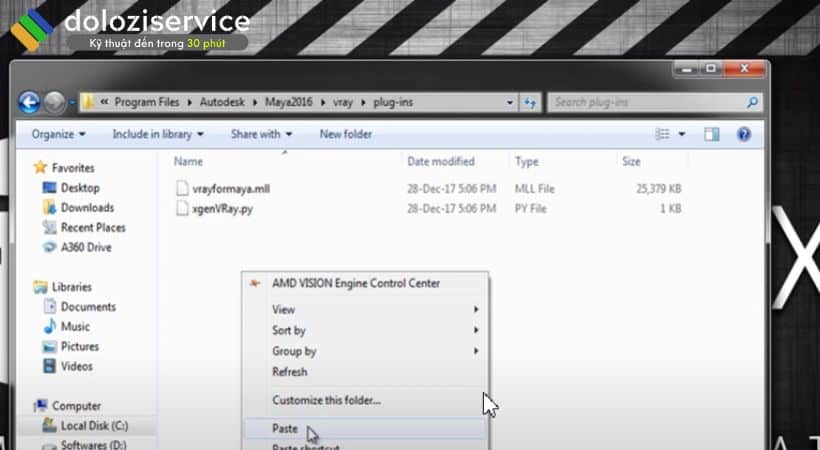 Paste vào file cài đặt