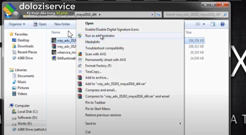Giải nén file cài đặt Vray for Maya 2016