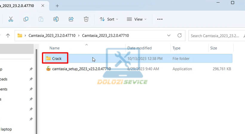 Mở thư mục Crack Camtasia 2023