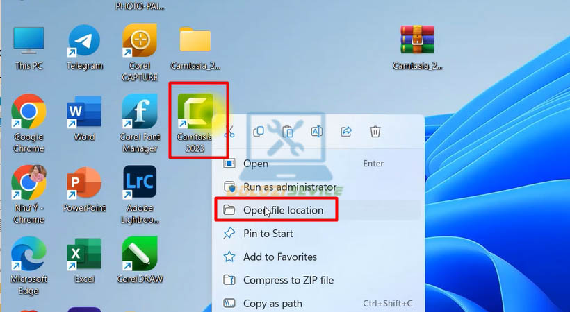 Mở vị trí file ra