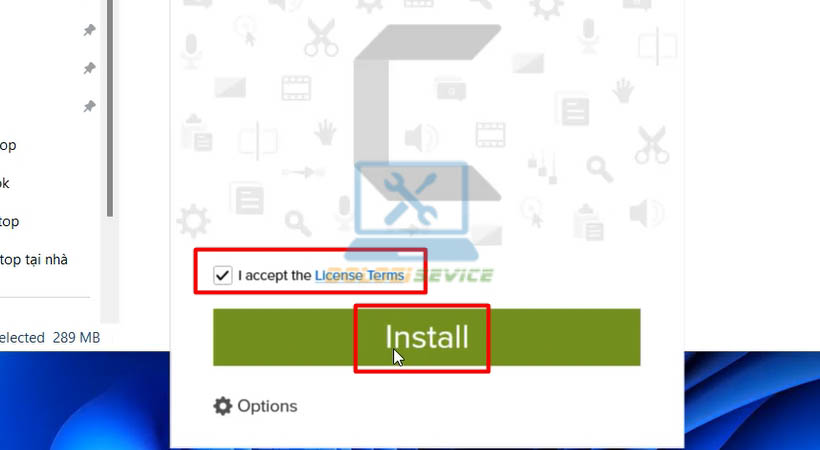 Chọn I Accept rồi chọn Install