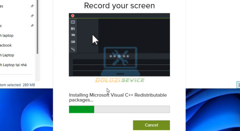 Chờ hoàn tất cào camtasia 2023